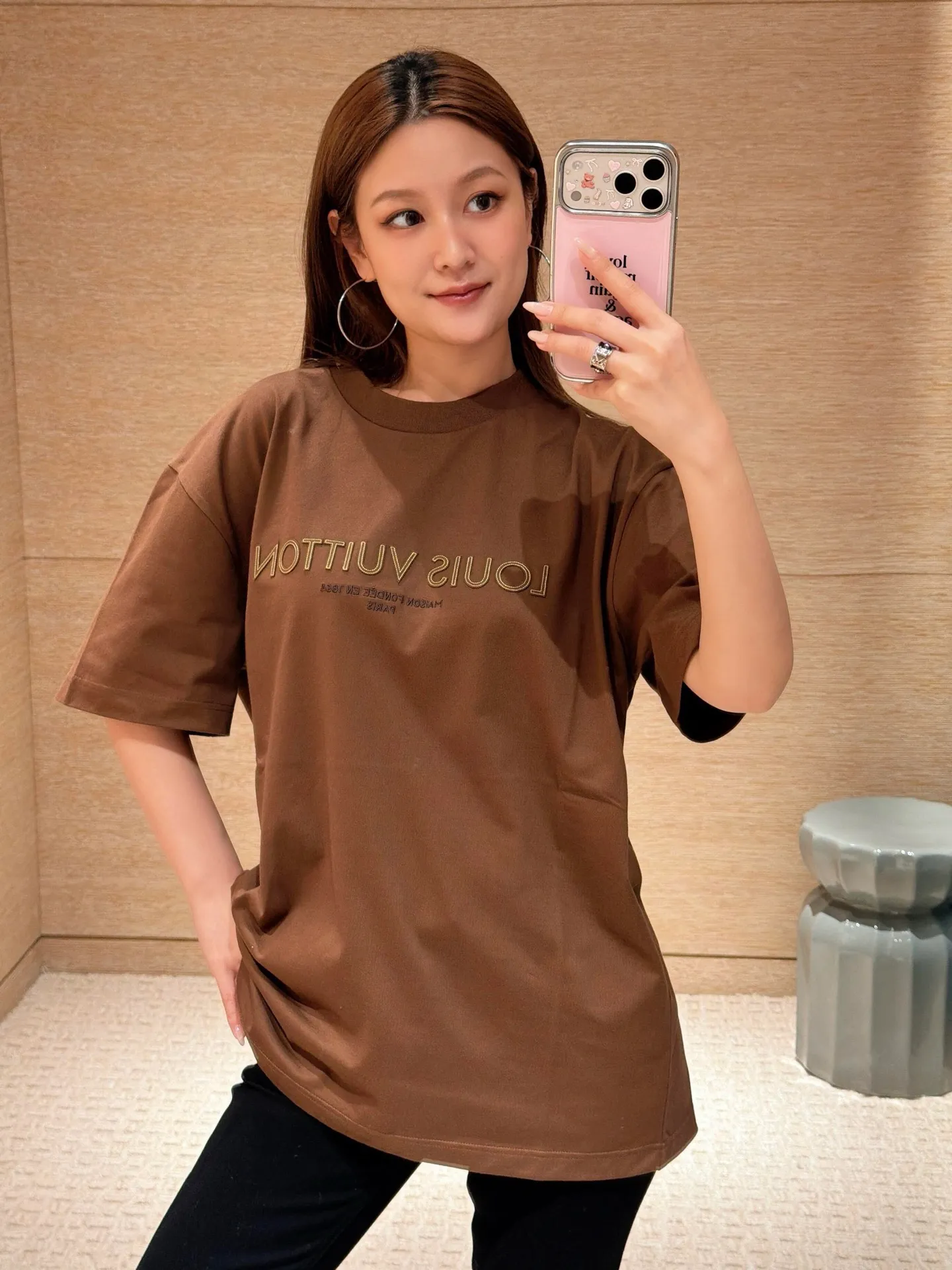 Louis Vuitton/Louis Vuitton laser patch embroidered logo short sleeve